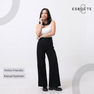 ESROCTE Naura Pants | Celana Kulot Jeans High-Waist Wanita –Hitam– 26–38 (NEW SIZE)