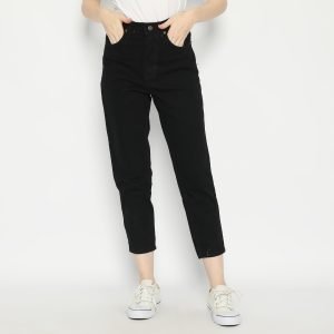 Alternative view of ESROCTE Celana Boyfriend High Waist Mom Jeans Wanita P19 - Hitam 26-38