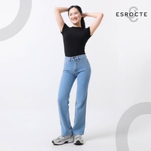 ESROCTE Eira Pants | Celana Loose Jeans High-Waist Wanita –Biru Folder– 26–38 (NEW SIZE) - Gambar 5