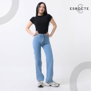 ESROCTE Eira Pants | Celana Loose Jeans High-Waist Wanita –Biru Folder– 26–38 (NEW SIZE) - Gambar 3