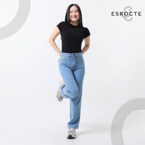ESROCTE Eira Pants | Celana Loose Jeans High-Waist Wanita –Biru Folder– 26–38 (NEW SIZE) - Gambar 4