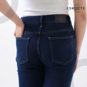 ESROCTE Isla Pants | Celana Boyfriend Jeans High-Waist Wanita –Navy Retro– 26–38 - Gambar 7