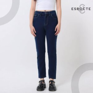 ESROCTE Isla Pants | Celana Boyfriend Jeans High-Waist Wanita –Navy Retro– 26–38