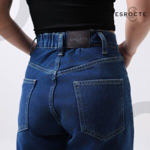ESROCTE Rhea Pants | Celana Mom Jeans dengan Karet Belakang High-Waist Wanita –Navy– 26–38 (NEW SIZE) - Gambar 8