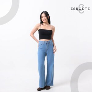 ESROCTE Naura Pants | Celana Kulot Jeans High-Waist Wanita –Biru Folder– 26–38 (NEW SIZE)
