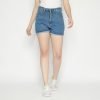 ESROCTE Celana Hot Pants High Waist Jeans Wanita P10 - Biru Folder