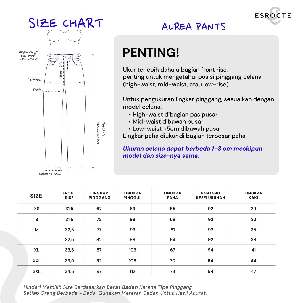 ESROCTE Aurea Pants | Celana Mom Jeans High-Waist Wanita –Blue Snow– 26–38 (NEW SIZE) - Gambar 7