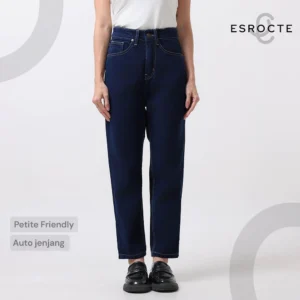 ESROCTE Aurea Pants | Celana Mom Jeans High-Waist Wanita –Navy Retro– 26–38 (NEW SIZE)