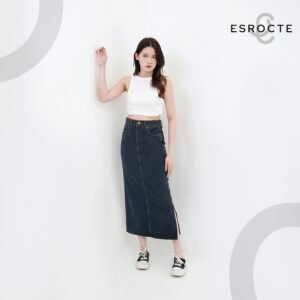 Alternative view of ESROCTE Rok Skirt Rubber Mid Waist Panjang Jeans Wanita P84 - Midnight Blue 26-38