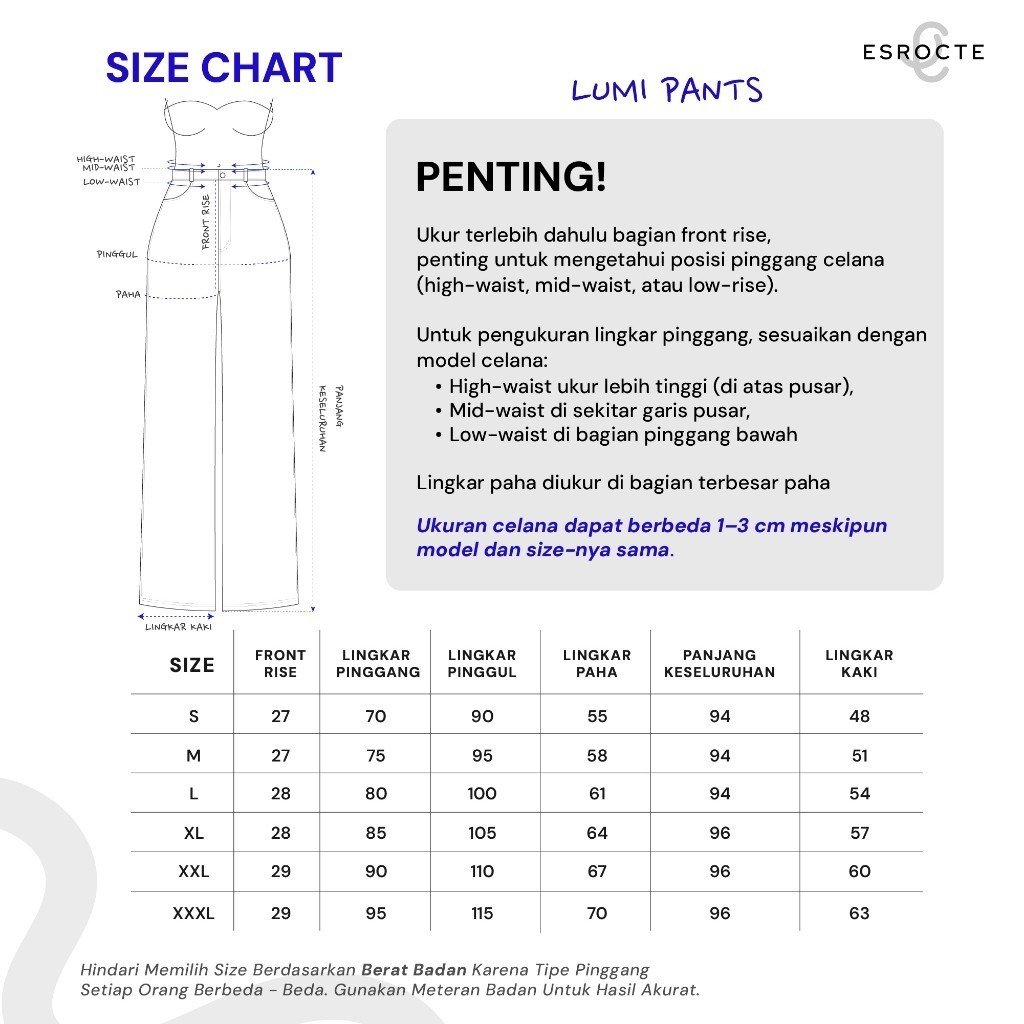 ESROCTE Lumi Pants | Celana Wide Leg Jeans High-Waist Wanita – S-3XL - Gambar 9